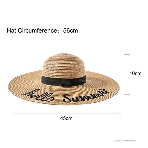 Sun Hats for Women UV Protection Fedora Straw Hats Wide Brim Beach Walk Safari Travel