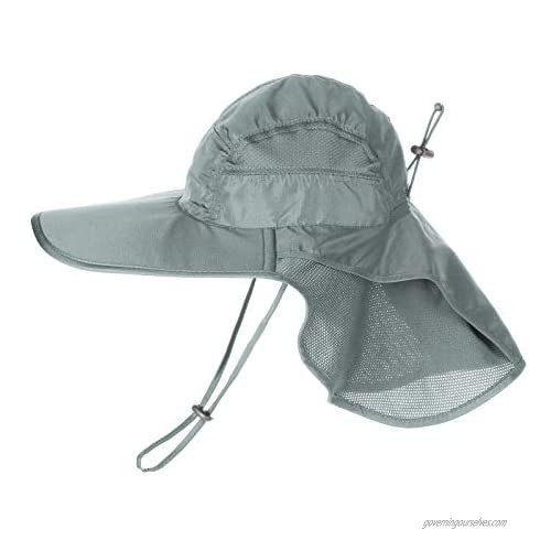 Wide Brim Sun Hat with Neck Net Flap  Outdoor Sun Protection Hiking Safari Fishing Hat for Men Women