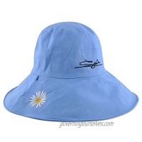 Women Floppy Hat  Reversible Wide Brim Sun Hat Cotton Bucket Hat with Chin Cord for Beach
