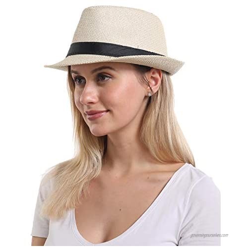 Women Straw Sun Beach Hat - Florge Large Wide Brim Floppy Face Sunhat Foldable for Summer UV Protection Gift