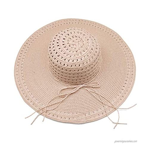 Women Straw Sun Hat Pink Color Wide Brim Foldable Package for Women Summer Beach Outdoor Activities Fishing Travel Gift for Mother's Day