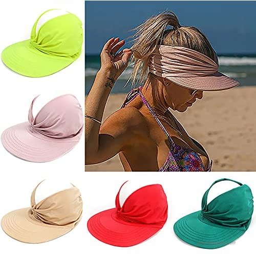Women Summer Sun Hat Candy Color Empty Top Soft Breathable Sunscreen Hat Visor Caps Bicycle Sunshade Hats