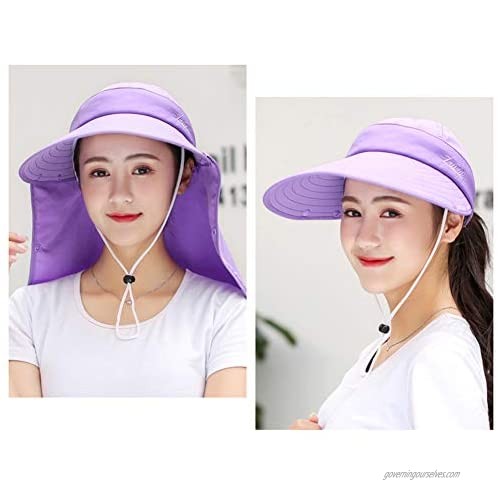 Women Wide Brim Sun Hat UV Protection Fishing Hats Foldable Detachable Face Mask Summer Hat