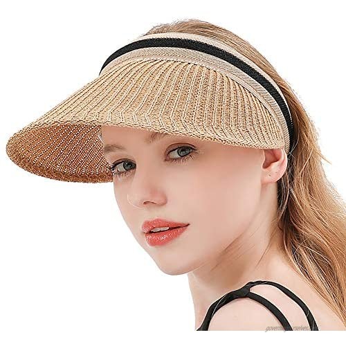 Womens Clip On Sun Visor Cap Summer Beach Hat UV Protection UPF 50+ Sun Hat for Women