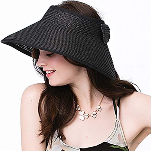 Women's Sun Visors Hat Wide Brim Roll-up Straw Sun Beach Hat Sun Beach Hat - Sun Protection