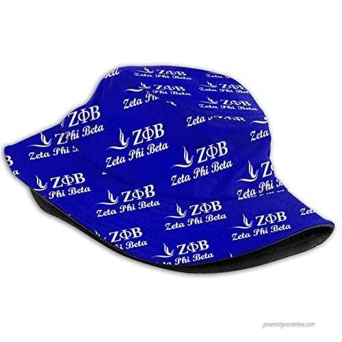 Zeta Phi Beta 100% Cotton Packable Summer Bucket Hat Beach Sun Hat for Women