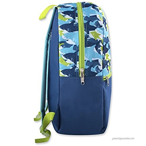 5 in 1 Backpack with Lunch Bag for Boys Backpack and Lunch Box Set Elementary (Sharks)