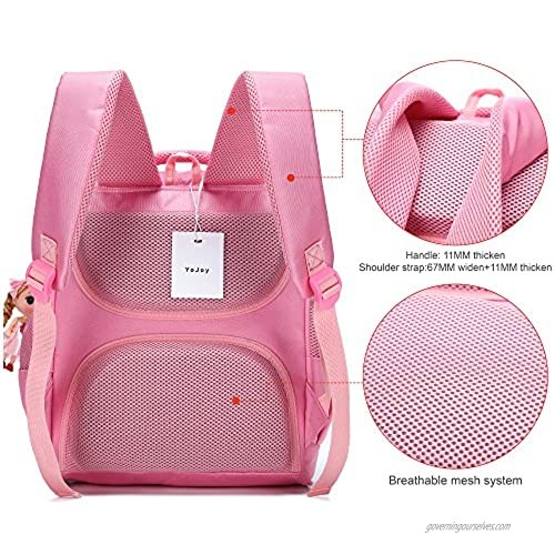 Backpacks for Girls Kids Backpack Cat Face Backpack for Teen Girls Backpack for Girls Elementary School (Pink Set-Small)