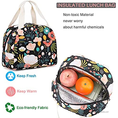 Backpacks for Girls School Backpack Lightweight Elementary Kids Bookbag Set with Lunch Bag Black