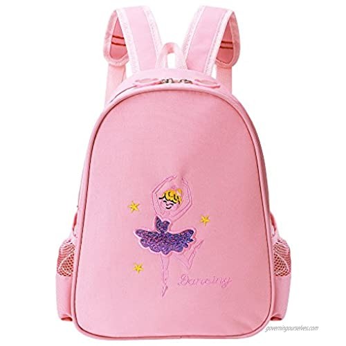 BAOHULU Toddler Backpack Ballet Dance Bag 9 Colors for Girls 2-8 Year (Pink)
