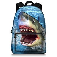 Boys Backpack - 3D Animal Face Shark Backpack for School