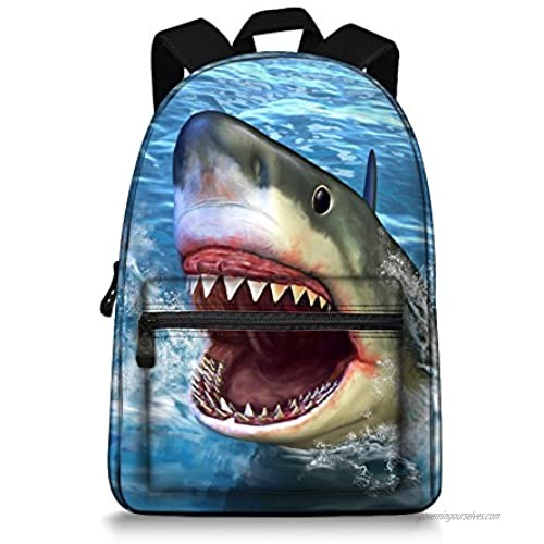 Boys Backpack - 3D Animal Face Shark Backpack for School