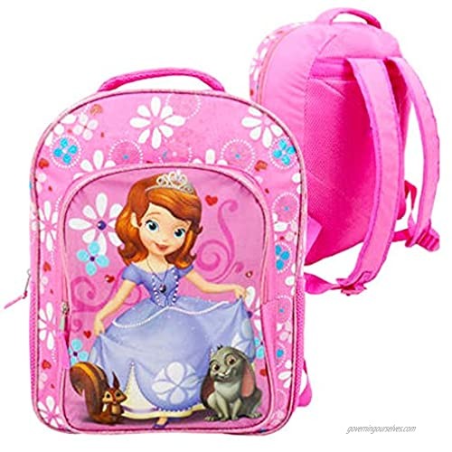 Disney Girls' Sofia The First Backpack with Super Lights  Pink  16" X 12" X 5"