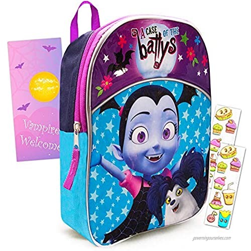 Disney Vampirina Toddler Preschool Backpack Set - Deluxe 11 Inch Mini Backpack with Stickers and Door Hanger