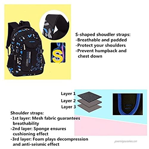 Fanci Flora Camo Prints Nylon Elementary Middle High School Backpack Bookbag for Teenage Boys Travel Rucksack Daypack