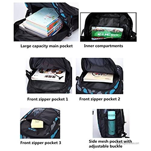 Fanci Flora Camo Waterproof Primary School Backpack Bookbag for Teenage Boys Camouflage Schoolbag Rucksack