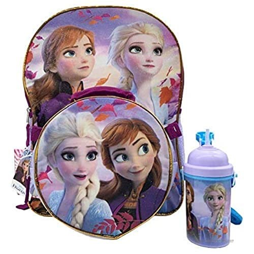 FROZEN BACKPACK FOR GIRLS - A 16 inches Frozen 2 backpack With Lunch bag and Bottle of water Set of 3