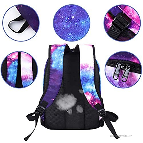 Galaxy Backpack for Women/Men School Bookbag for Girls Lightweight Travel Daypack Purple