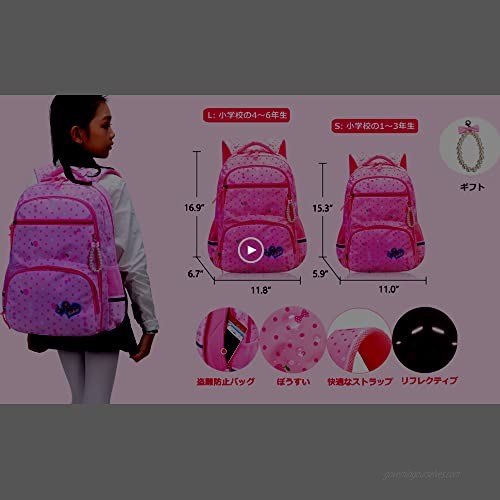 Girls Backpacks for Elementary Polk Dots School Bag for Kids Primary Bookbags (Girls Backpacks for Elementary Navy Blue Small for Grade 1-3)