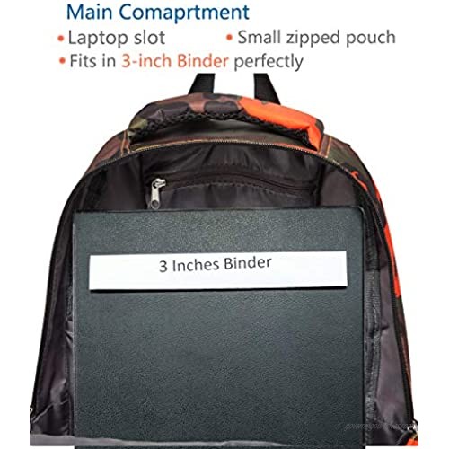 Kids Backpacks for Boys Camouflage Elementary School Bags Bookbags Lightweight Durable (Camo Orange)
