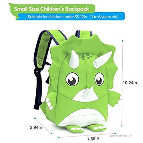 Lekesky Kids Backpack with Leash for Toddlers Boys and Girls Cute Toddler Backpack for Preschool Kids 3D Dinosaur Backpack Green