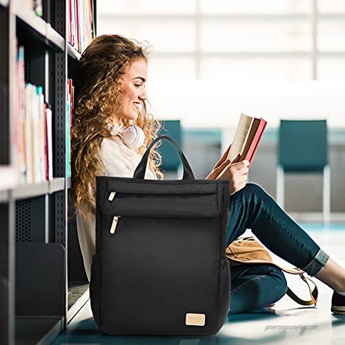 LOVEVOOK Canvas Backpack for Women 14 Lightweight Durable Commuter Travel Work Bag Casual School Bookbag