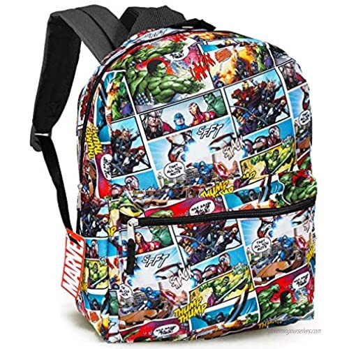 Marvel Avengers Backpack Set Boys Girls Kids -- 7 Piece Marvel Avengers Superhero School Backpack Bag Set with Folders Pencil Container Notebook Stickers and More (Marvel Avengers School Supplies)