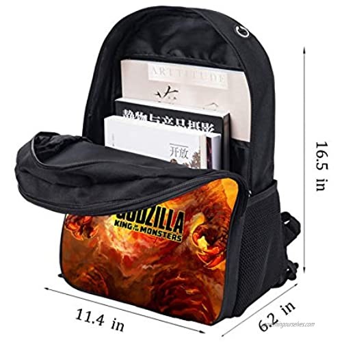 Miollibarn Unisex Godzilla Vs King Kong Backpack Multi-Functional Packsack 3d Printing Bags Children Travel Daypack 5