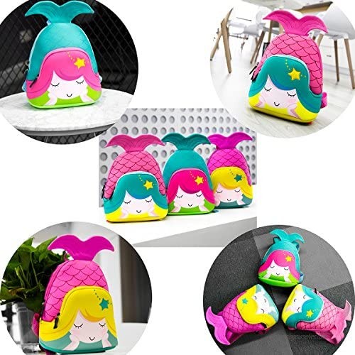 Moonmo Toddler Kids Waterproof Pre School Bag Cute 3D Animal Children School Backpack (Mermaid Pink)