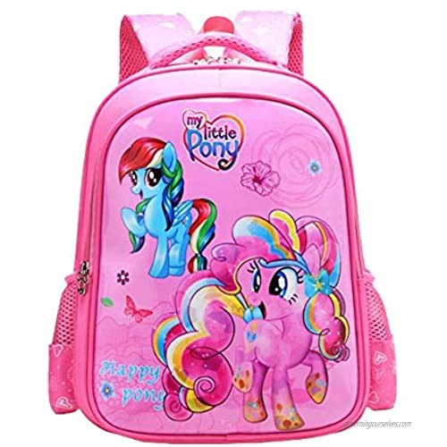 MY L. Pony Backpacks for Girls Kids Cute Bookbag Pink School Bags