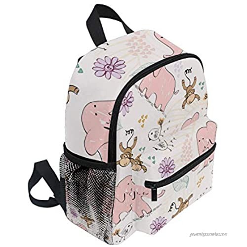 OREZI Cute Colorful Cartoon Elephant Pattern Kids Backpack Toddler Schoolbag Preschool Bag Travel Bacpack for Little Boy Girl
