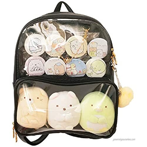 Patty Both Clear Backpack Transparent Ita Bag for Anime Lolita Bag DIY Cosplay(Ita Bag  Black)