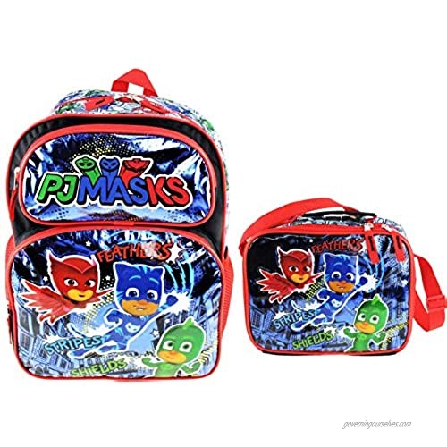 PJ Masks Deluxe Full Size 16 Inch Backpack with Insulated Lunch Tote
