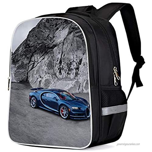 School Bags for Boys  Blue Sports Car on Mountain Teens Backpack Lightweight Students Bookbag 16'11'6.7