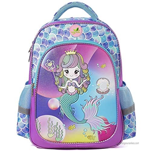 Spring Country Girls Backpack for School Children Casual Daypack Book Bag Rucksack (Mermaid Glitter)