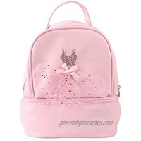 TENDYCOCO Ballerina Backpack Ballet Backpack Latin Ballerina Dance Bag for Little Girls