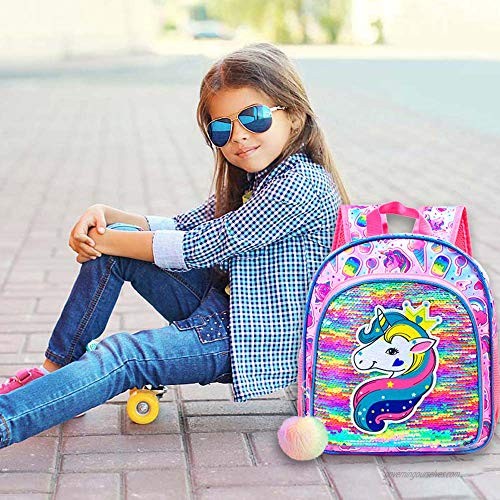 Toddler Backpack 12.5 Unicorn Sequin Girsl Bookbag