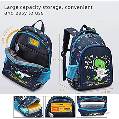 willikiva Preschool Waterproof Backpack for Toddler Boys and Girls Kids Bags Kindergarten Backpack (Green Dinosaur)