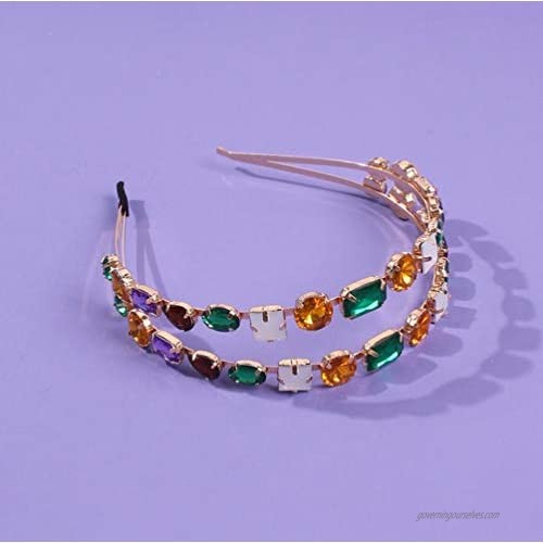 1 Pieces Rhinestone Elastic Hairband Jeweled Head Wraps for Women Jewelry Accessories Women's Handmade