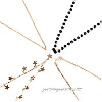 4 Pcs Gold Star Pearl Choker Necklace  COCIDE Pearl Choker