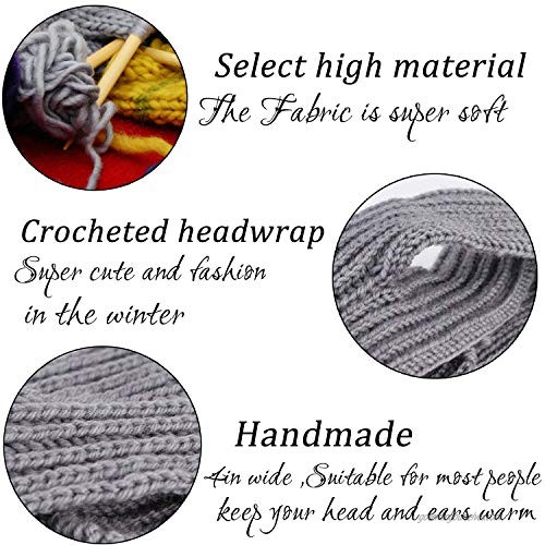 Adramata 8 PCS Crochet Turban Headbands for Women Winter Warm Beanie Braided Knitted Headwraps Ear Warmer Headband