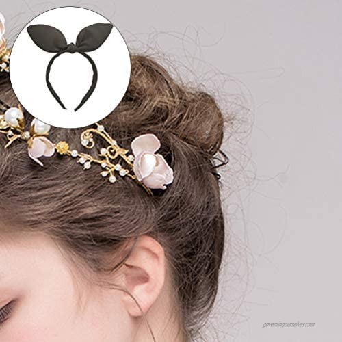 Beaupretty Bunny Ears Headband Rabbit Ear Hairband Bowknot Hairband Cosplay Headwear Hair Accessory for Party Decoration (Black)