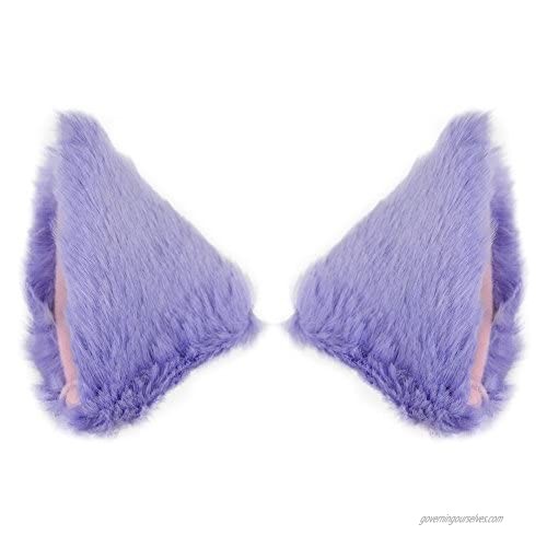Cat Fox Long Fur Ears Hair Clip Cosplay Costume Kit Fancy Dress Halloween Party