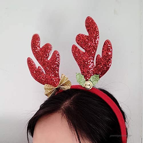 Christmas Reindeer Antlers Headband Xmas Hair Bands Headpiece Deer Hair Hoops