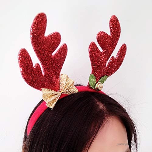 Christmas Reindeer Antlers Headband Xmas Hair Bands Headpiece Deer Hair Hoops