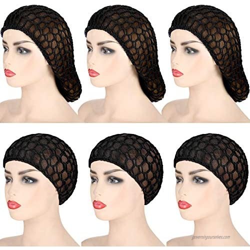 Cindeer 6 Pieces Mesh Hair Net Women Crocheted Hairnet for Women