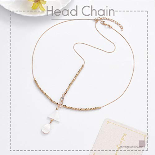Evazen Boho Head Chain Gold Headpieces Hair Accessories for Women and Girls