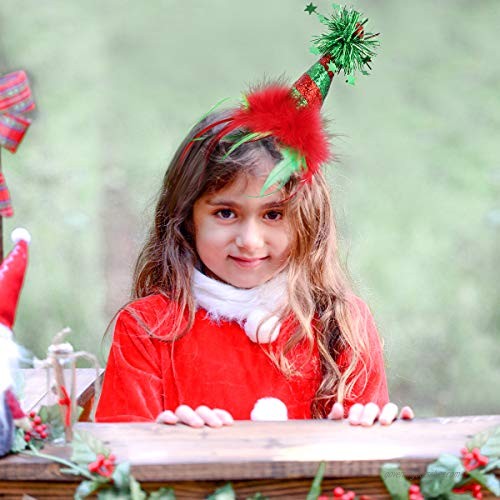 FRCOLOR Christmas Headwear Headbands Bulk Elf Party Hats Christmas Tree Headband for Kids Adults 3PCs
