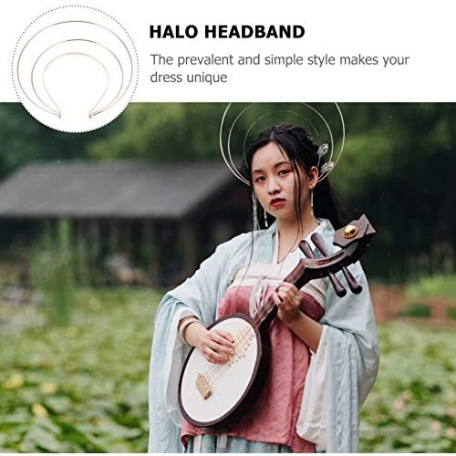 FRCOLOR Halo Crown Bridal Wedding Headband Goddess Elegent Costume Hair Hoop for Women