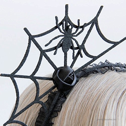 Halloween Cosplay Spider Hair Hoop-New Trendy Spiders Web Headband Headdress Hallowmas Party Gift Urchart (Black #1)